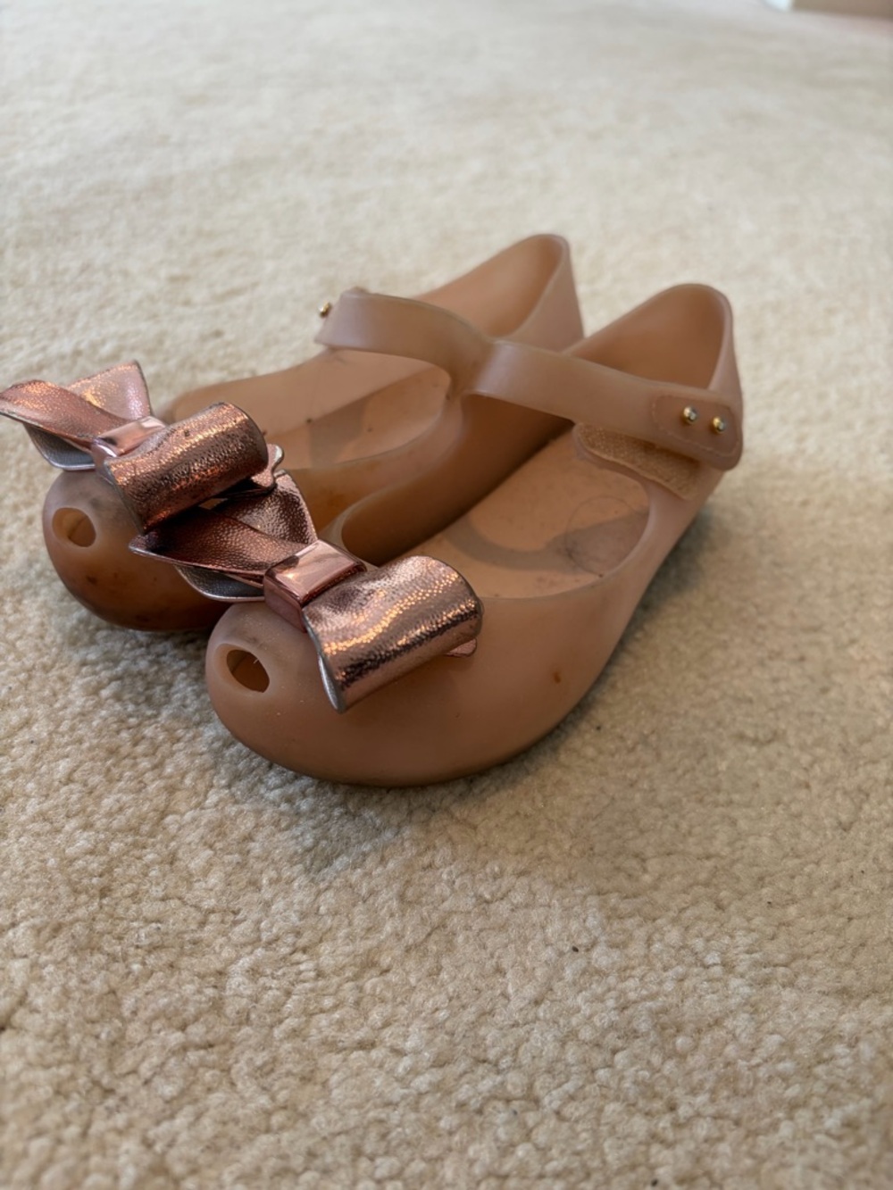 Mini Mellissa Girls' Pink Bow Jelly shoes size 11